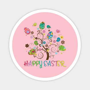 Happy Easter Tree Egg Spring Season Time Magnet